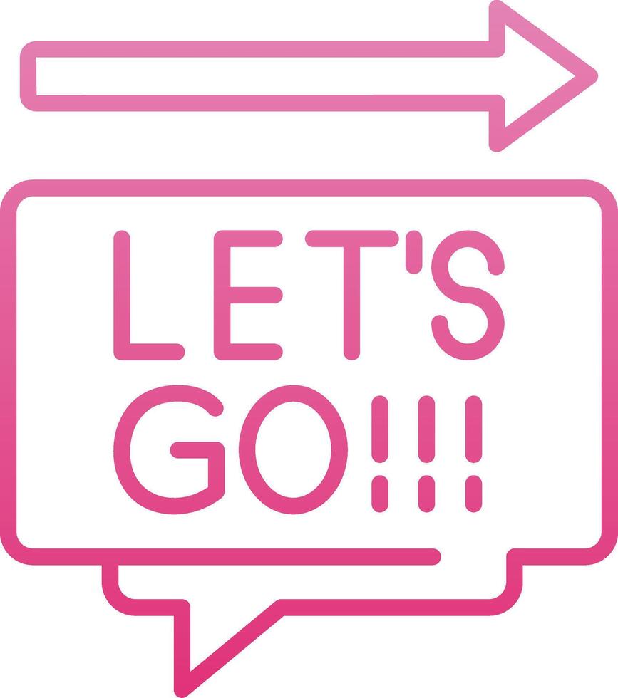 Lets Go Line Gradient Icon vector