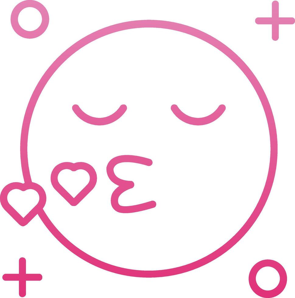 Kiss Line Gradient Icon vector