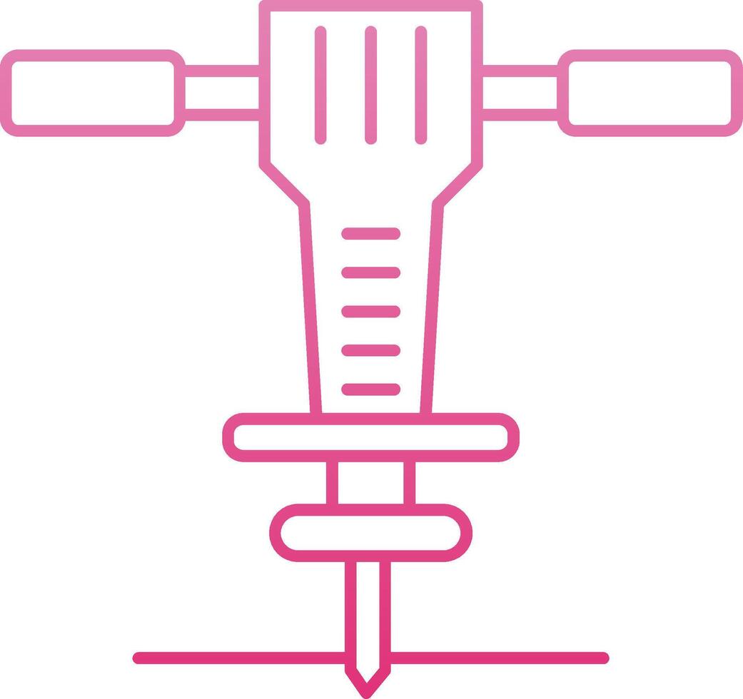 Jackhammer Line Gradient Icon vector