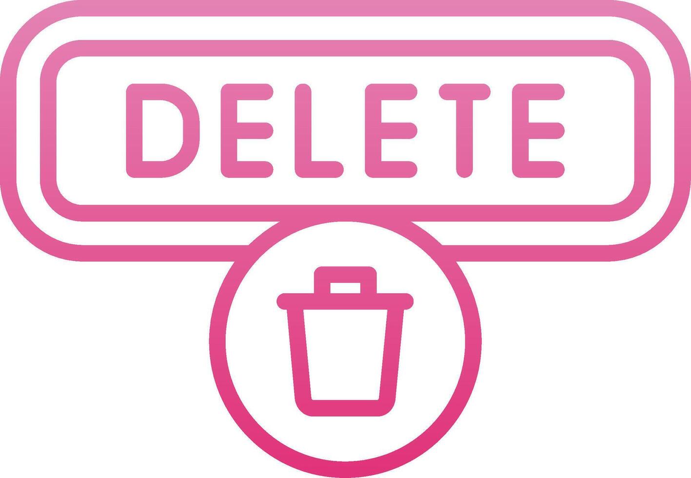 Delete Line Gradient Icon vector