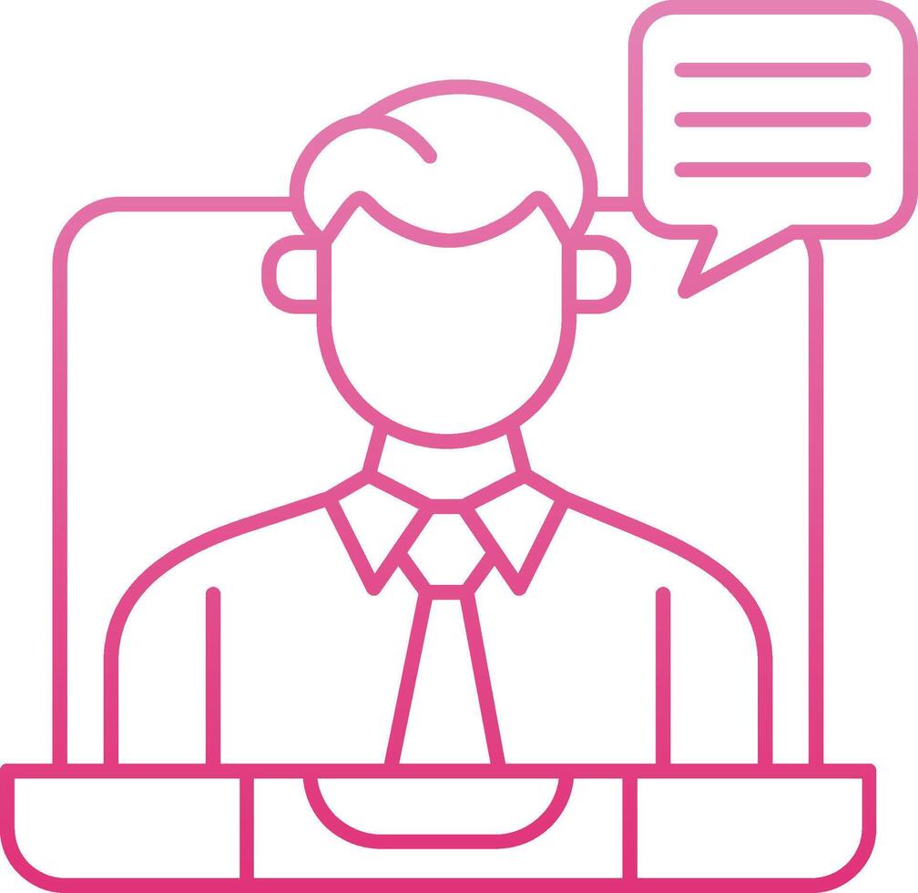 Virtual Meeting Line Gradient Icon vector