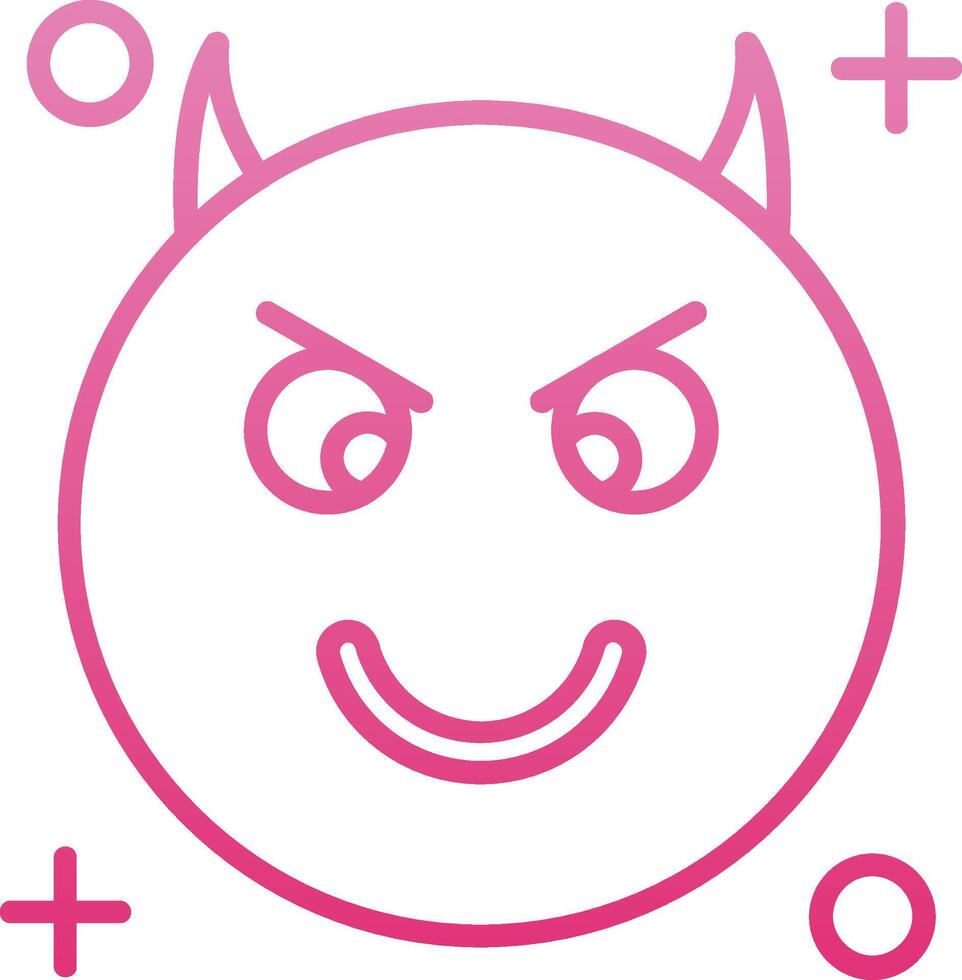 Demon Line Gradient Icon vector