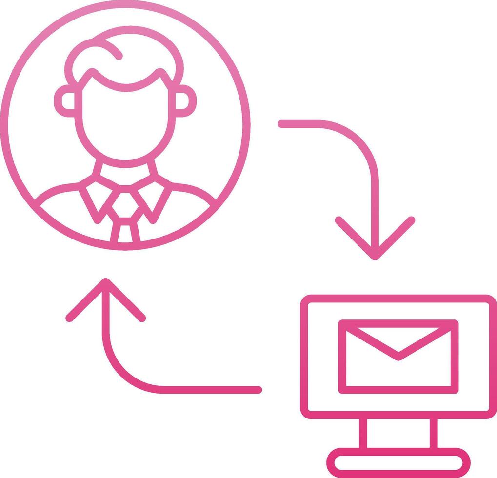Exchange Mails Line Gradient Icon vector