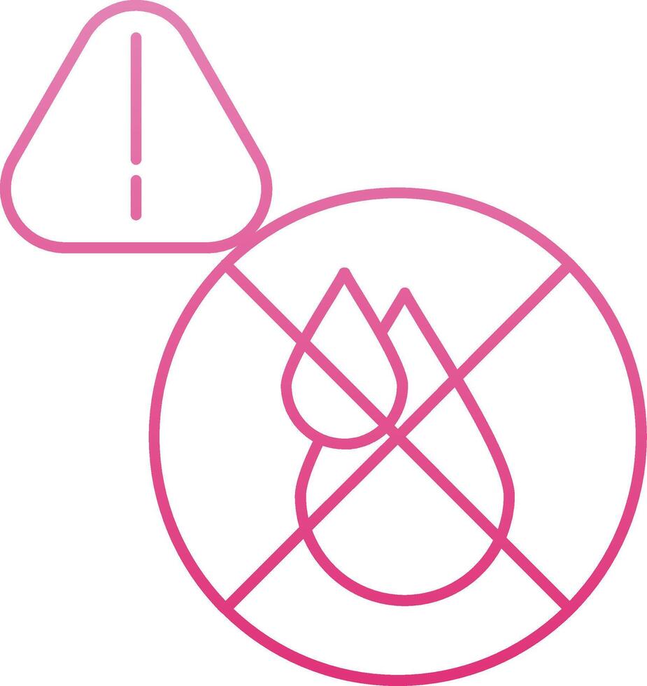 No Clean Water Line Gradient Icon vector