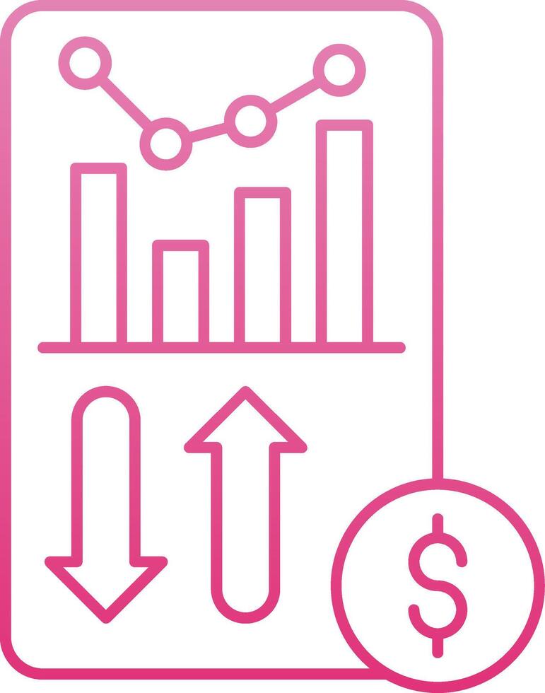 Sales Report Line Gradient Icon vector
