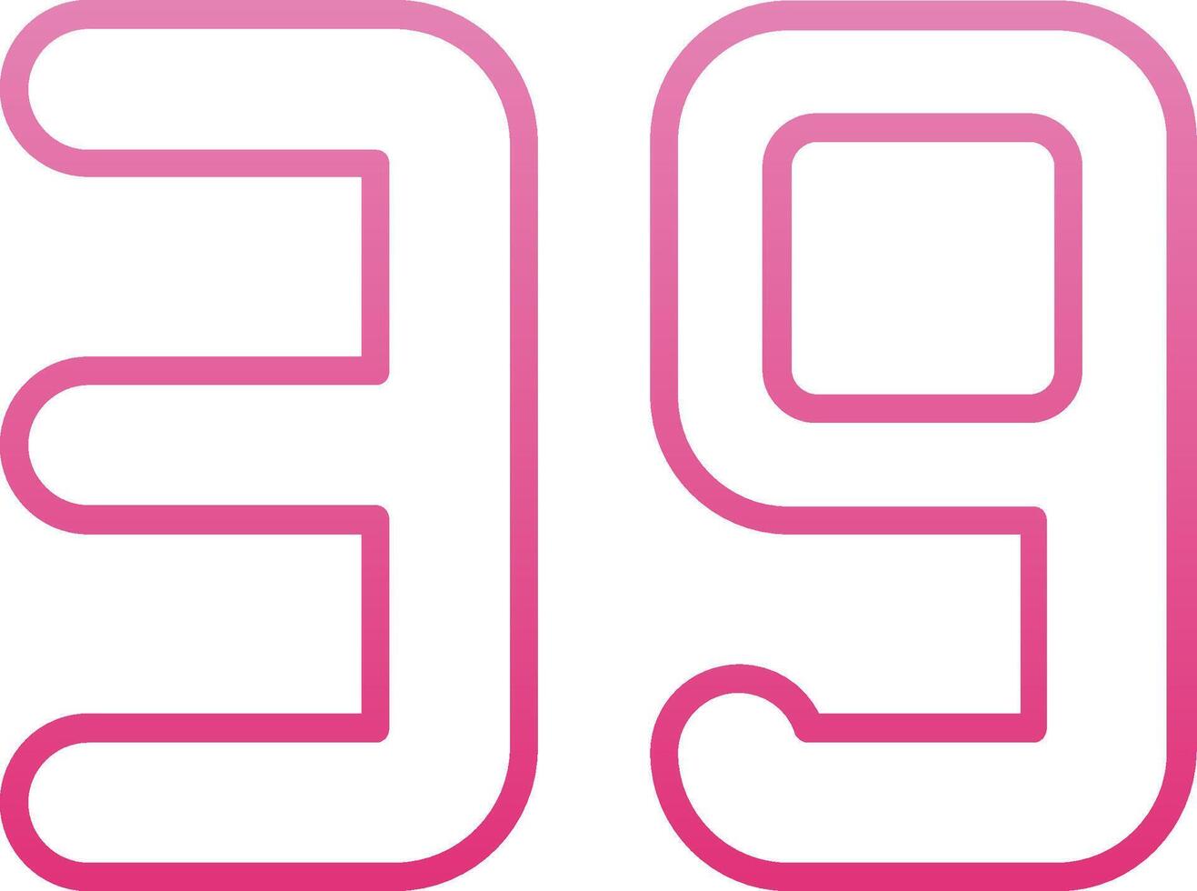 Thirty nine Line Gradient Icon vector