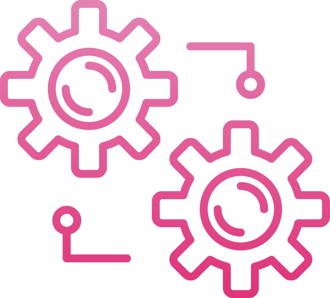 Integration Line Gradient Icon vector