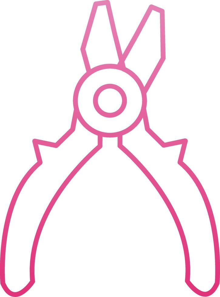 Pliers Line Gradient Icon vector