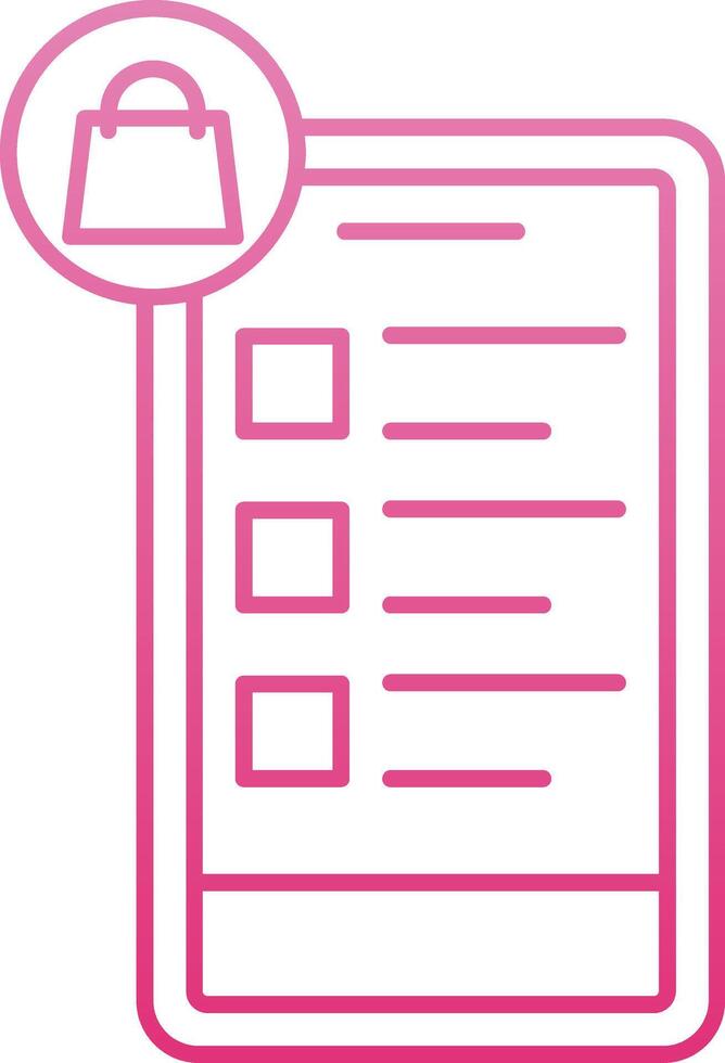 OnLine Gradient Shopping Wishlist Line Gradient Icon vector