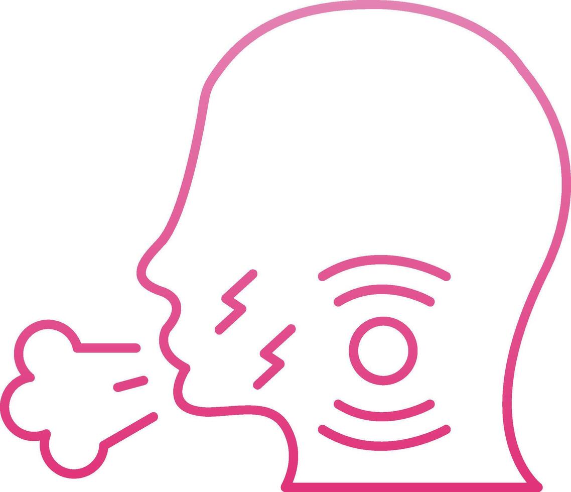 Cough Line Gradient Icon vector