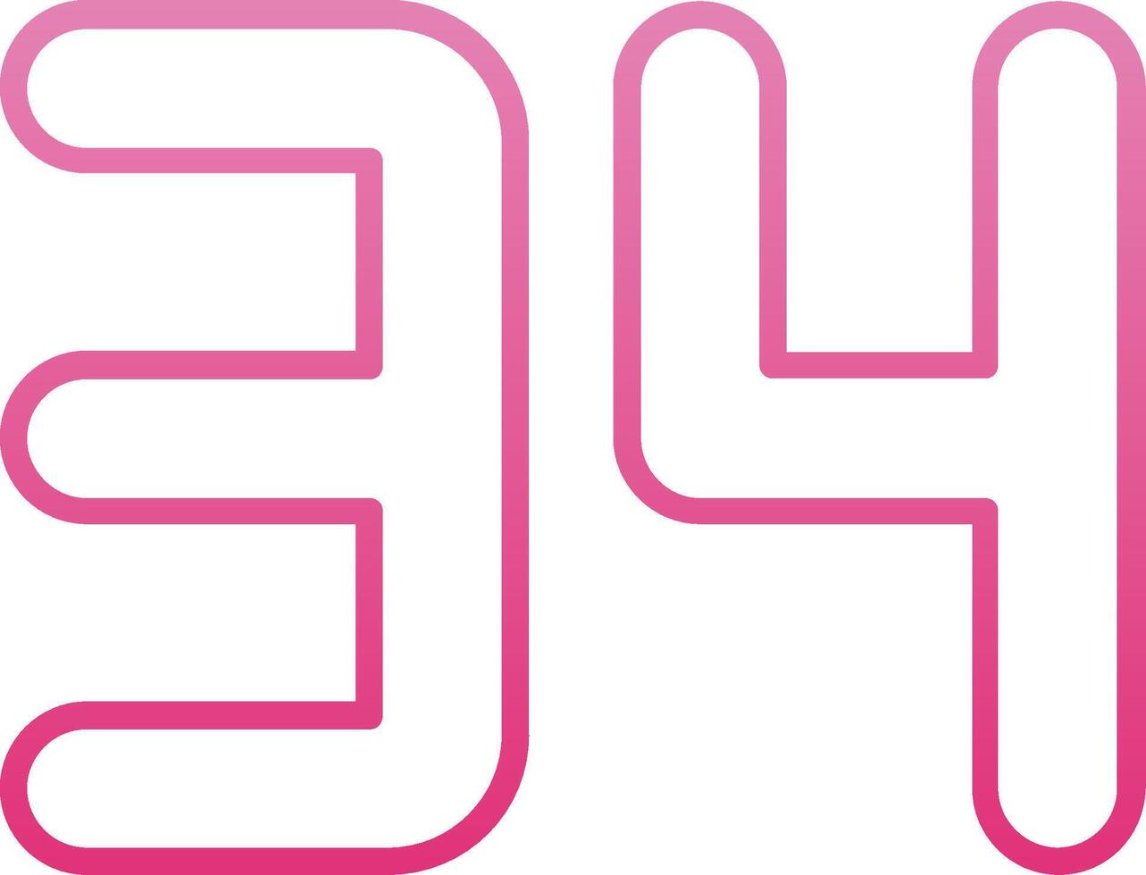 Thirty four Line Gradient Icon vector