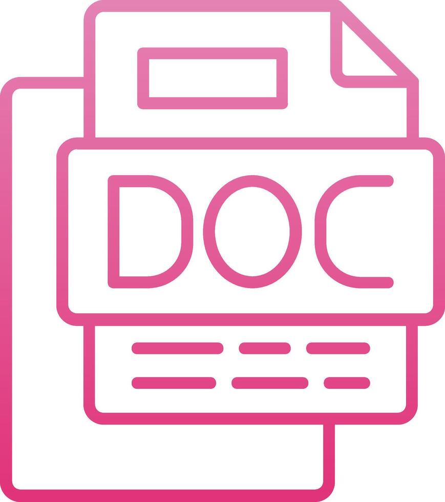 DOC File Line Gradient Icon vector