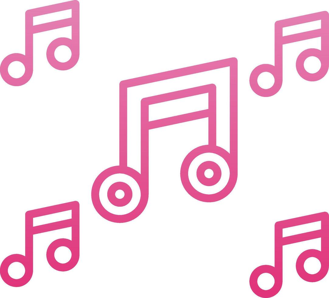 Music Line Gradient Icon vector