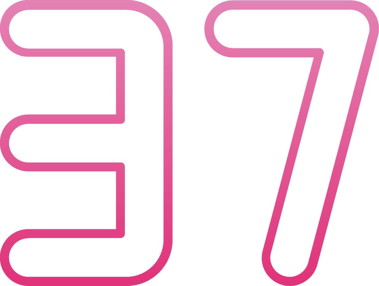 Thirty seven Line Gradient Icon vector