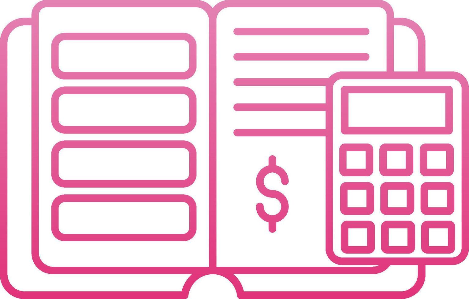 Bookkeeping Line Gradient Icon vector