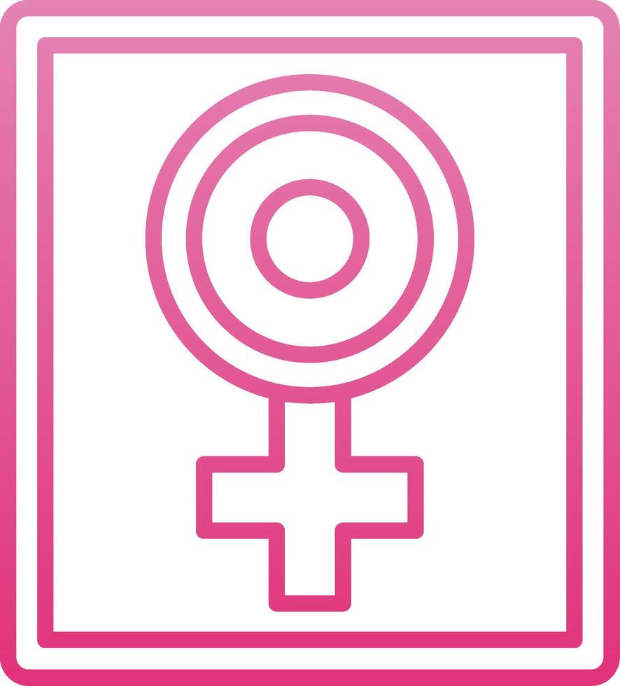 Girl Power Line Gradient Icon vector
