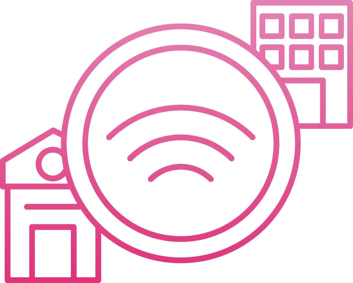 Hybrid Work Line Gradient Icon vector