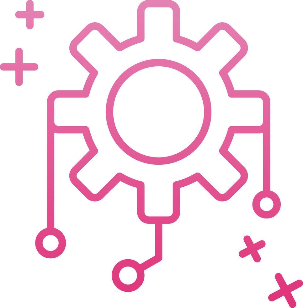 Integration Line Gradient Icon vector
