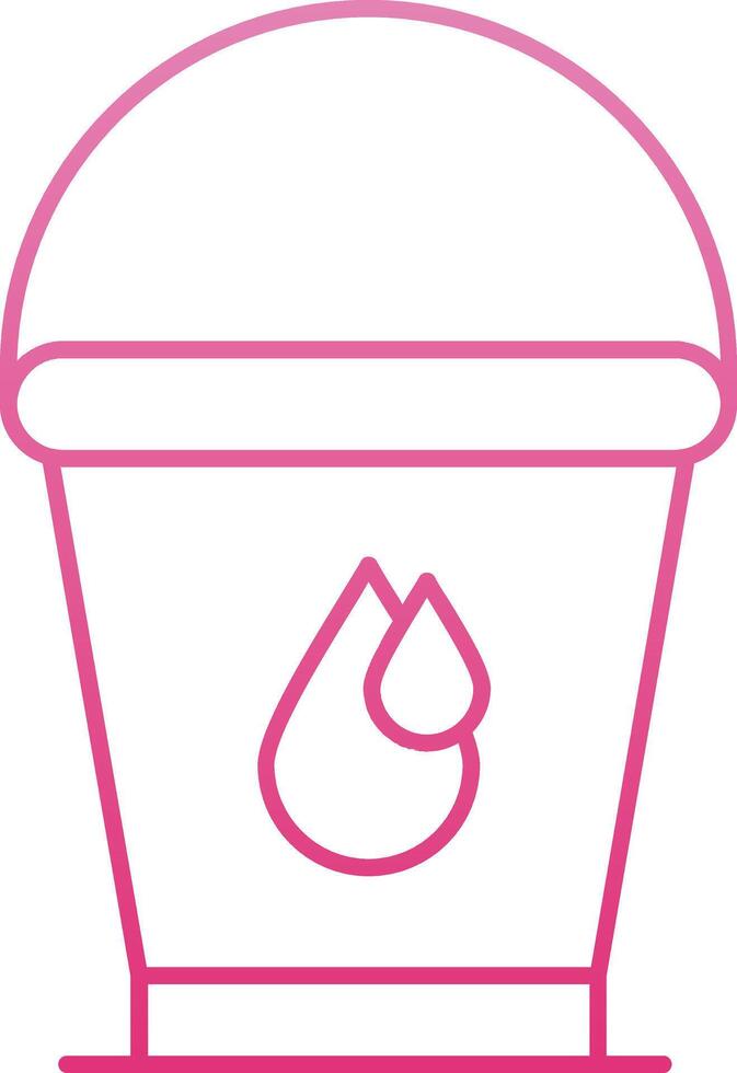 Water Bucket Line Gradient Icon vector