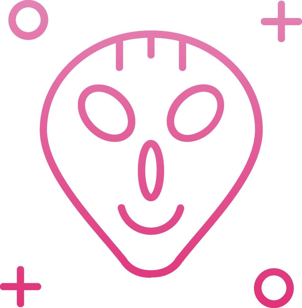 Alien Line Gradient Icon vector