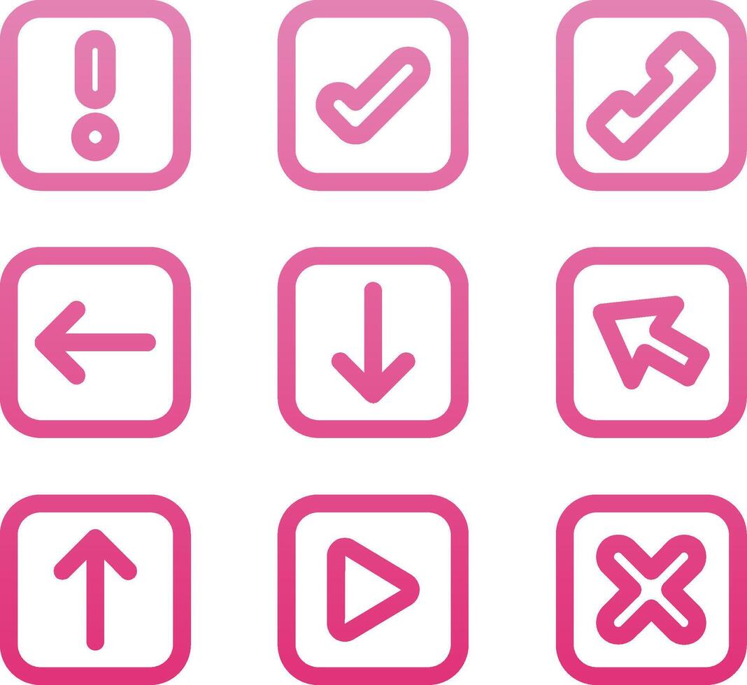Web Button Line Gradient Icon vector