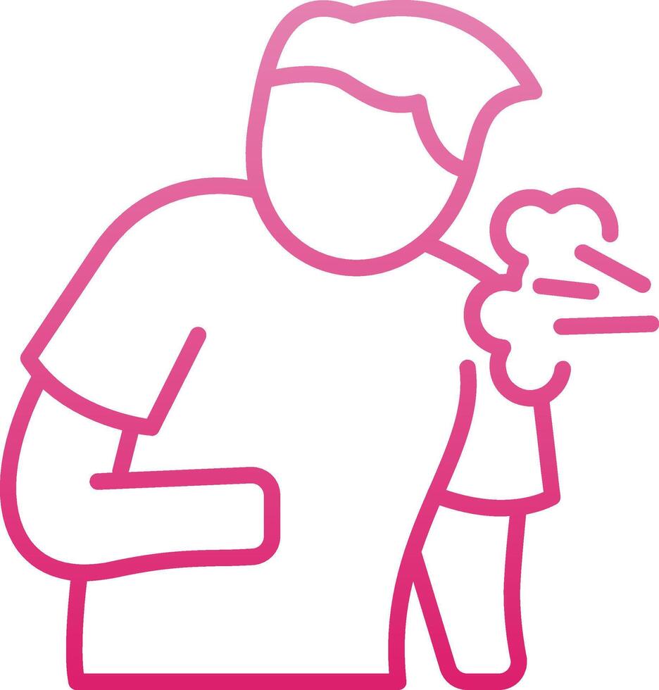 Cough Line Gradient Icon vector