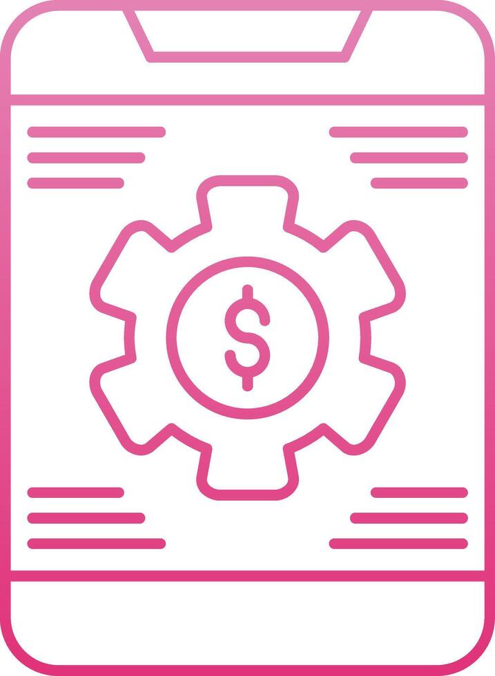 Banking App Settings Line Gradient Icon vector