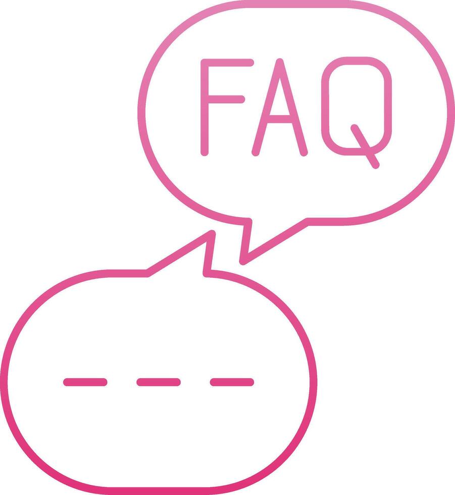 Faq Line Gradient Icon vector