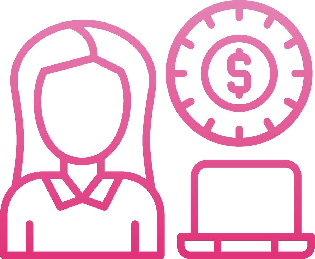 Freelancer Line Gradient Icon vector
