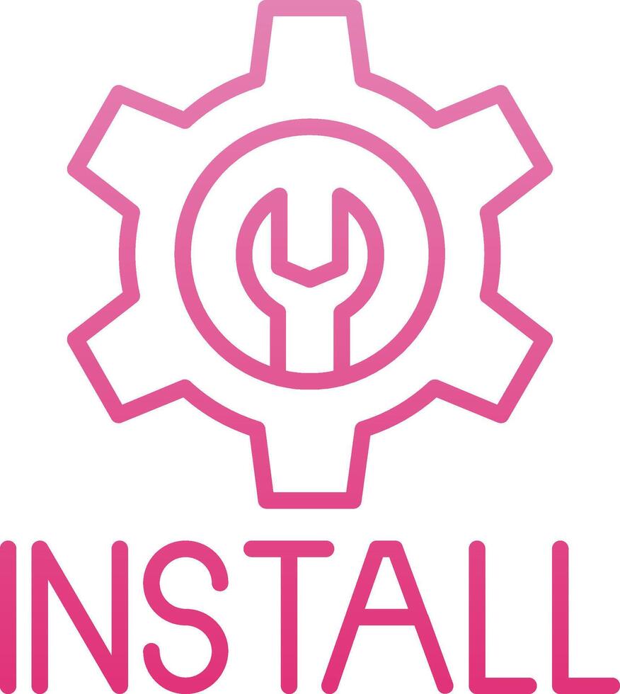 Install Line Gradient Icon vector