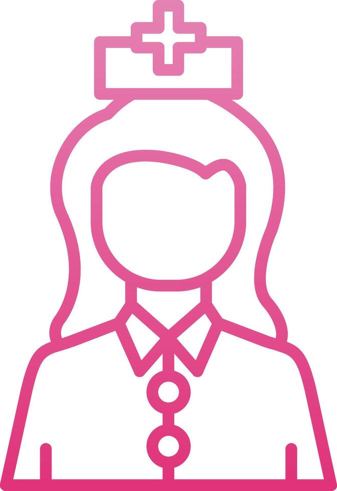 Nurse Line Gradient Icon vector