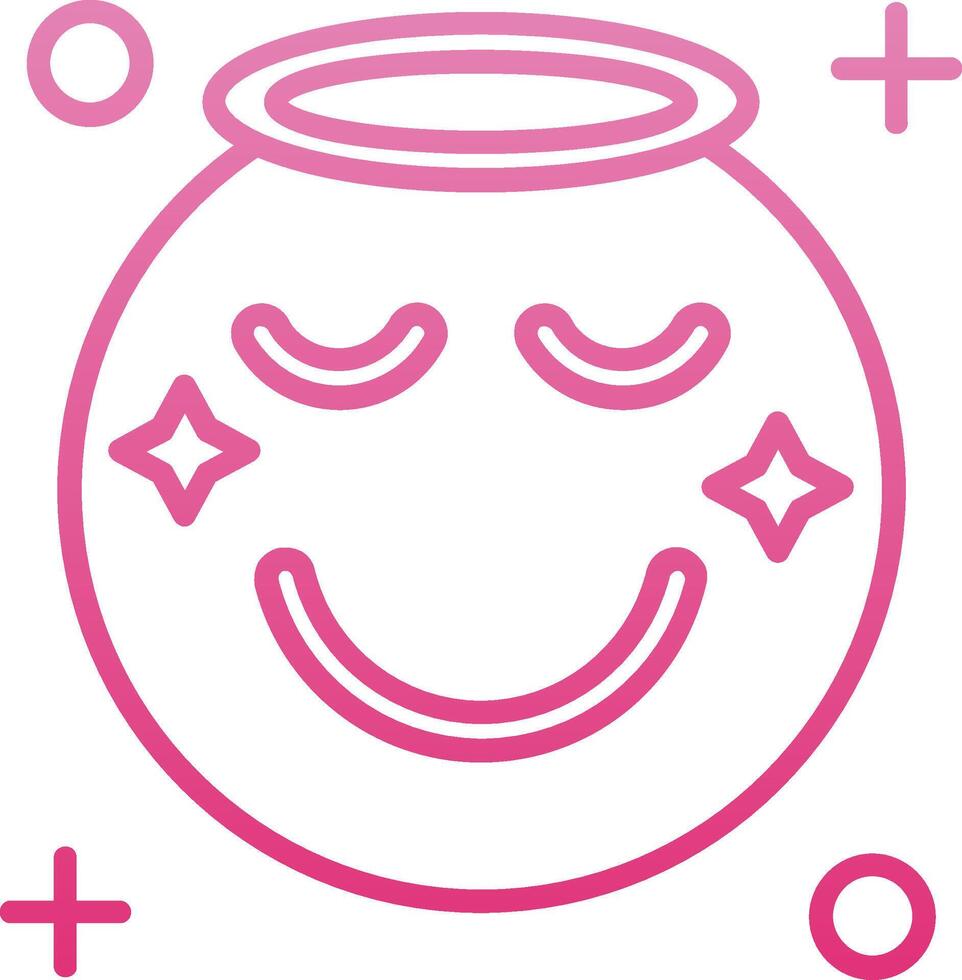 Angel Line Gradient Icon vector