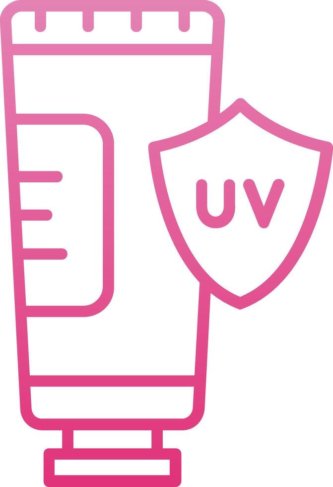 UV Protection Line Gradient Icon vector