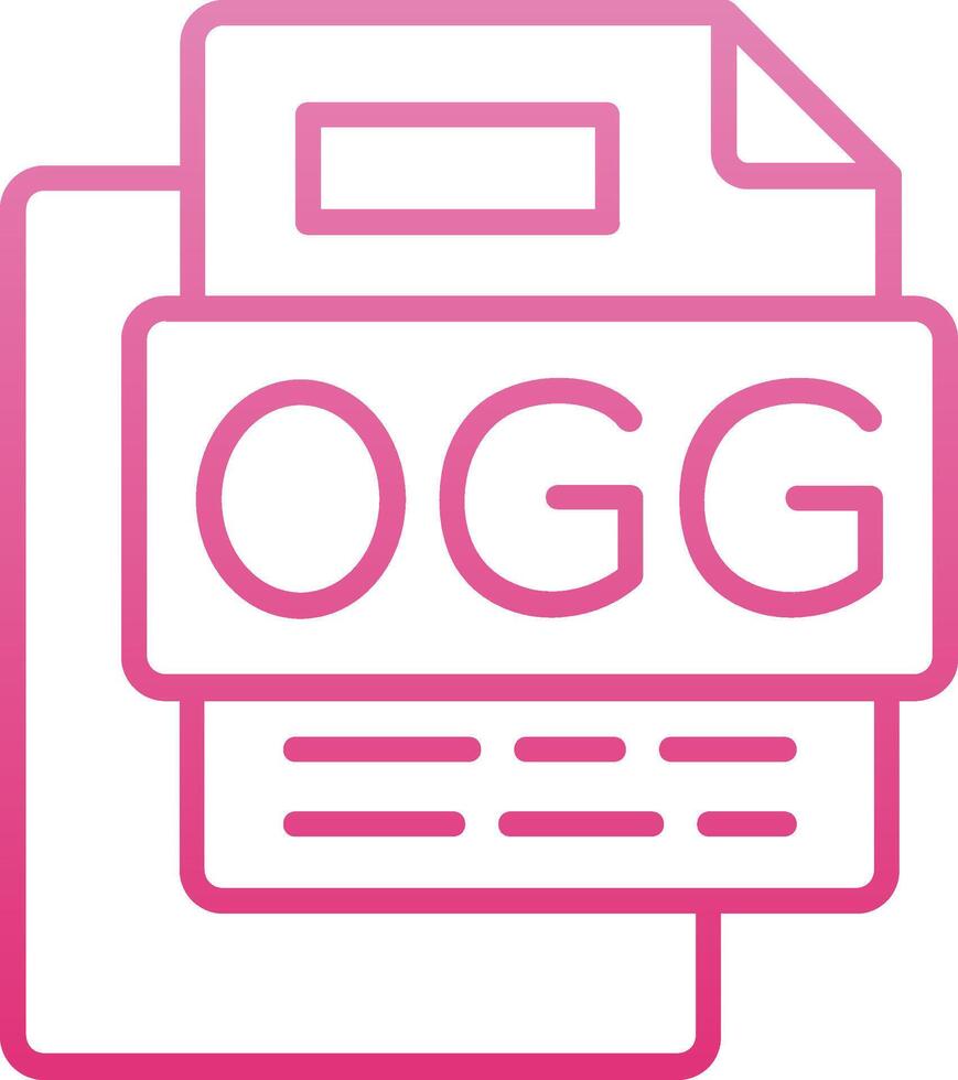 OGG File Line Gradient Icon vector