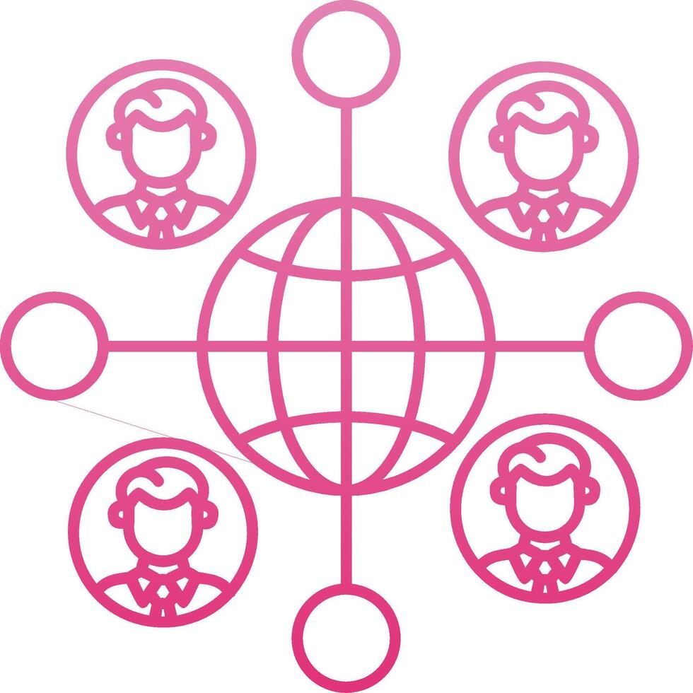 Remote Job Line Gradient Icon vector