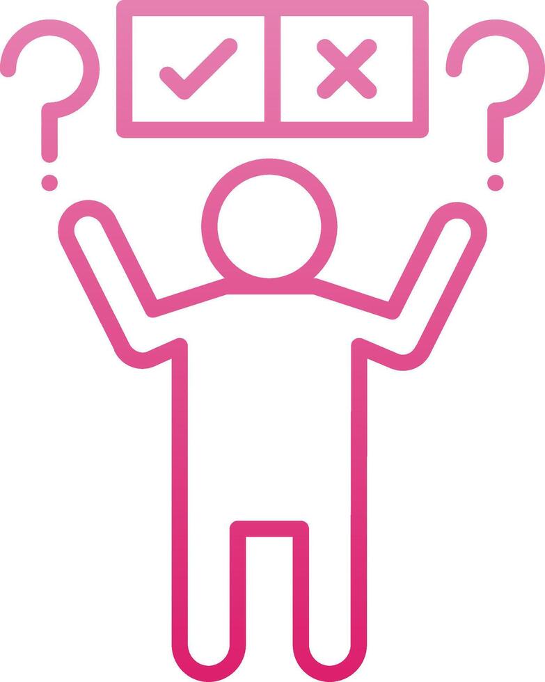 Confusion Line Gradient Icon vector