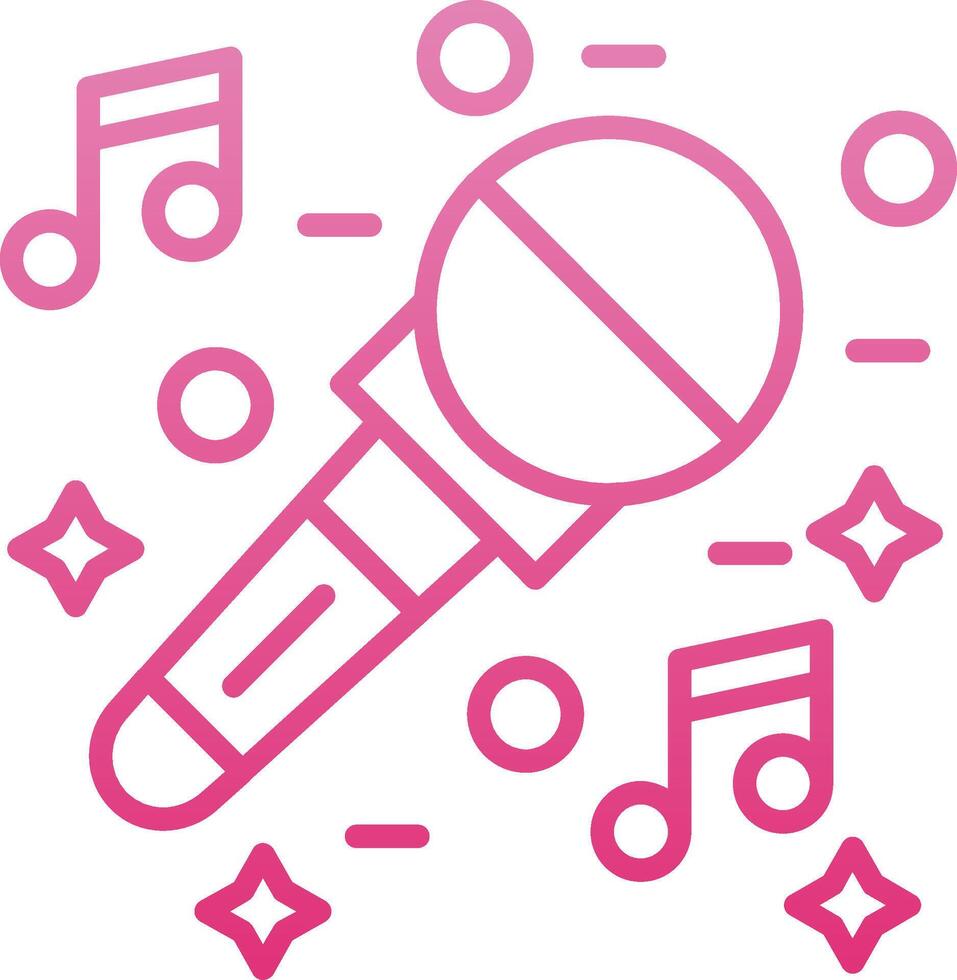 Music Line Gradient Icon vector