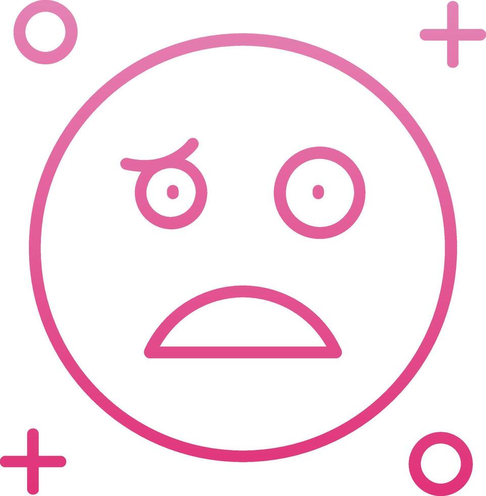 Confused Line Gradient Icon vector