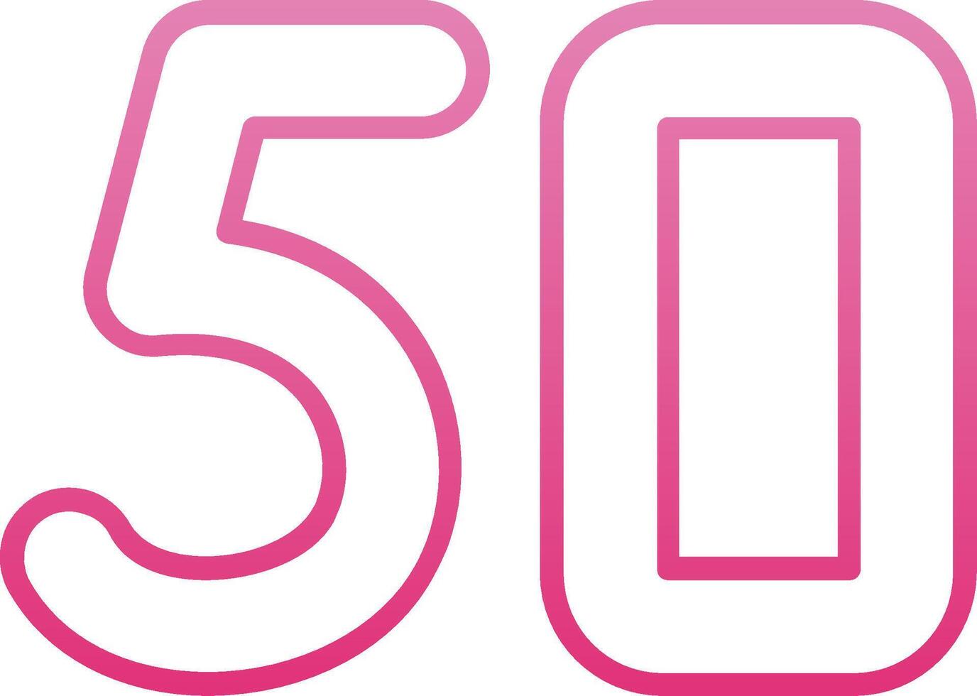 Fifty Line Gradient Icon vector