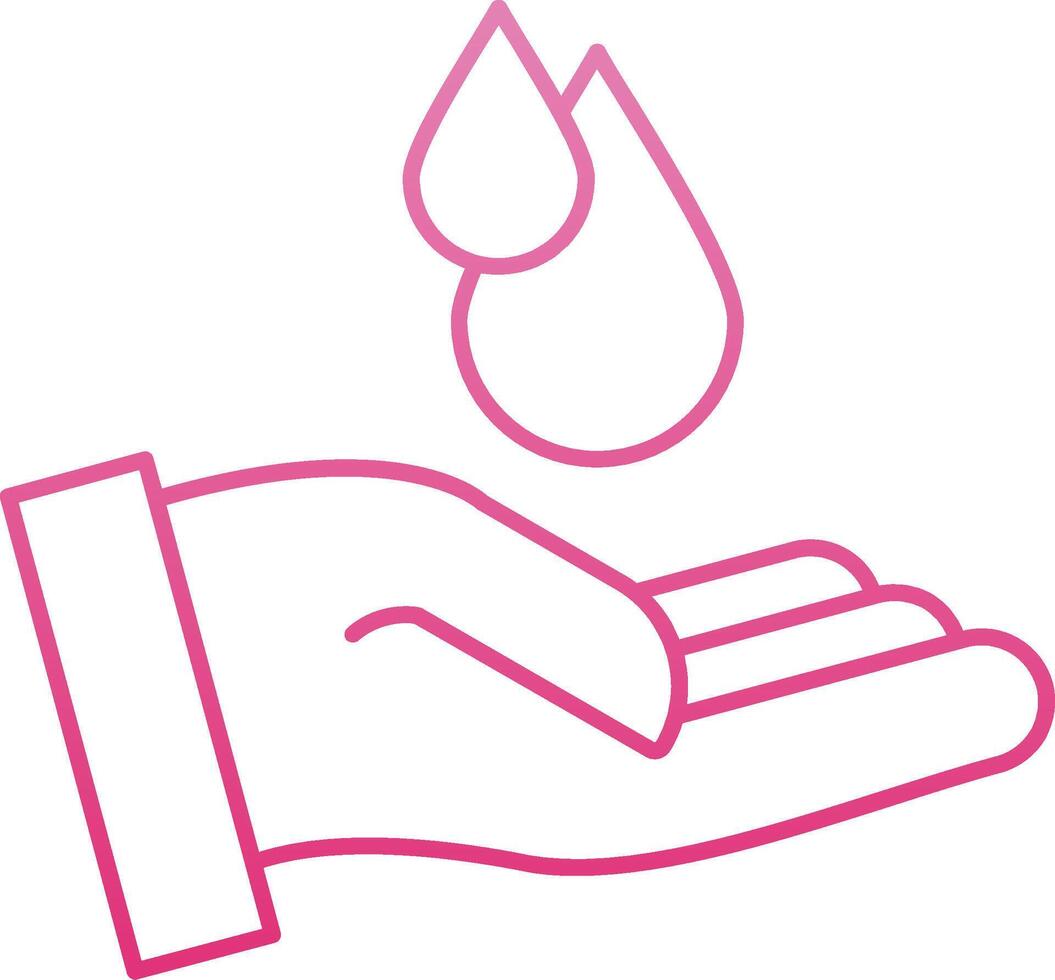 Save Water Line Gradient Icon vector