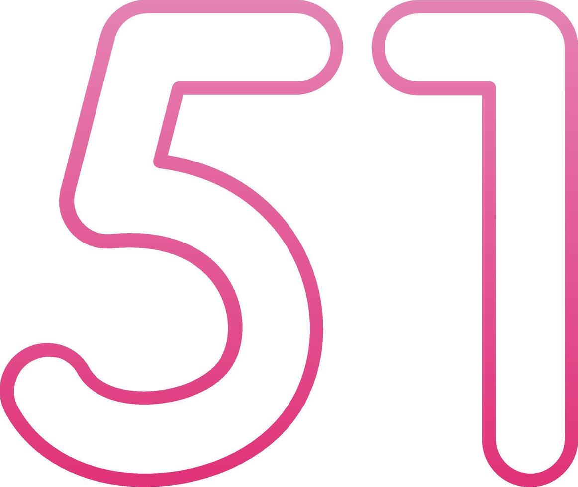 Fifty one Line Gradient Icon vector