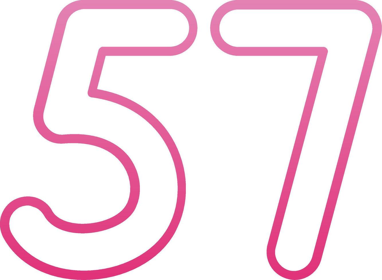 Fifty seven Line Gradient Icon vector