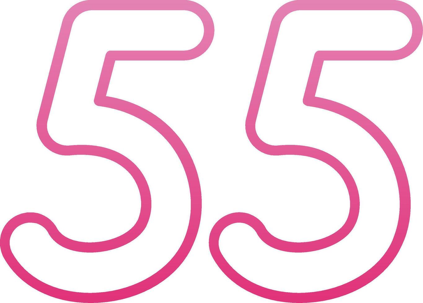 Fifty five Line Gradient Icon vector