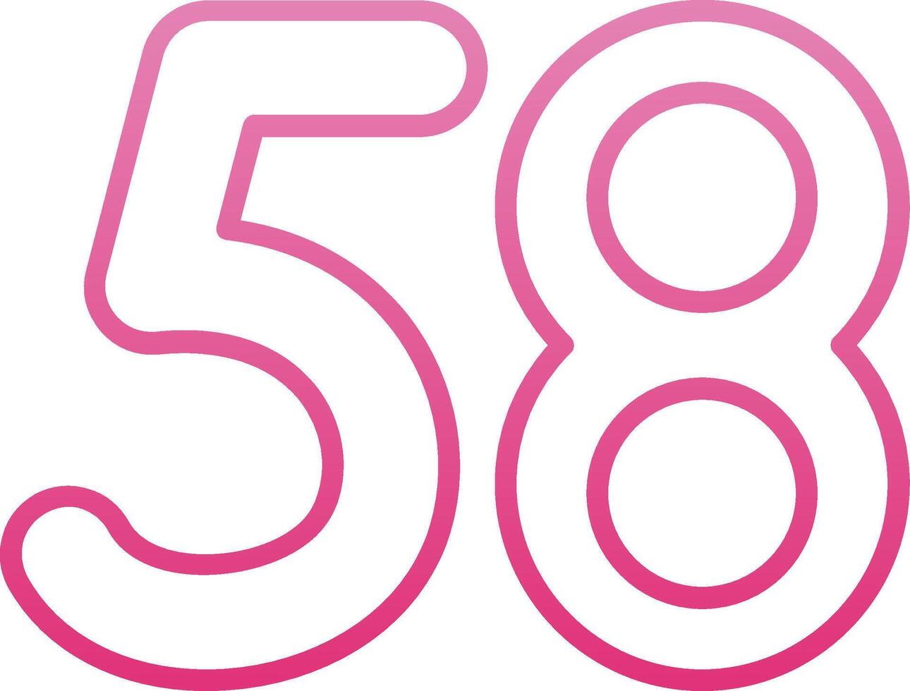 Fifty eight Line Gradient Icon vector