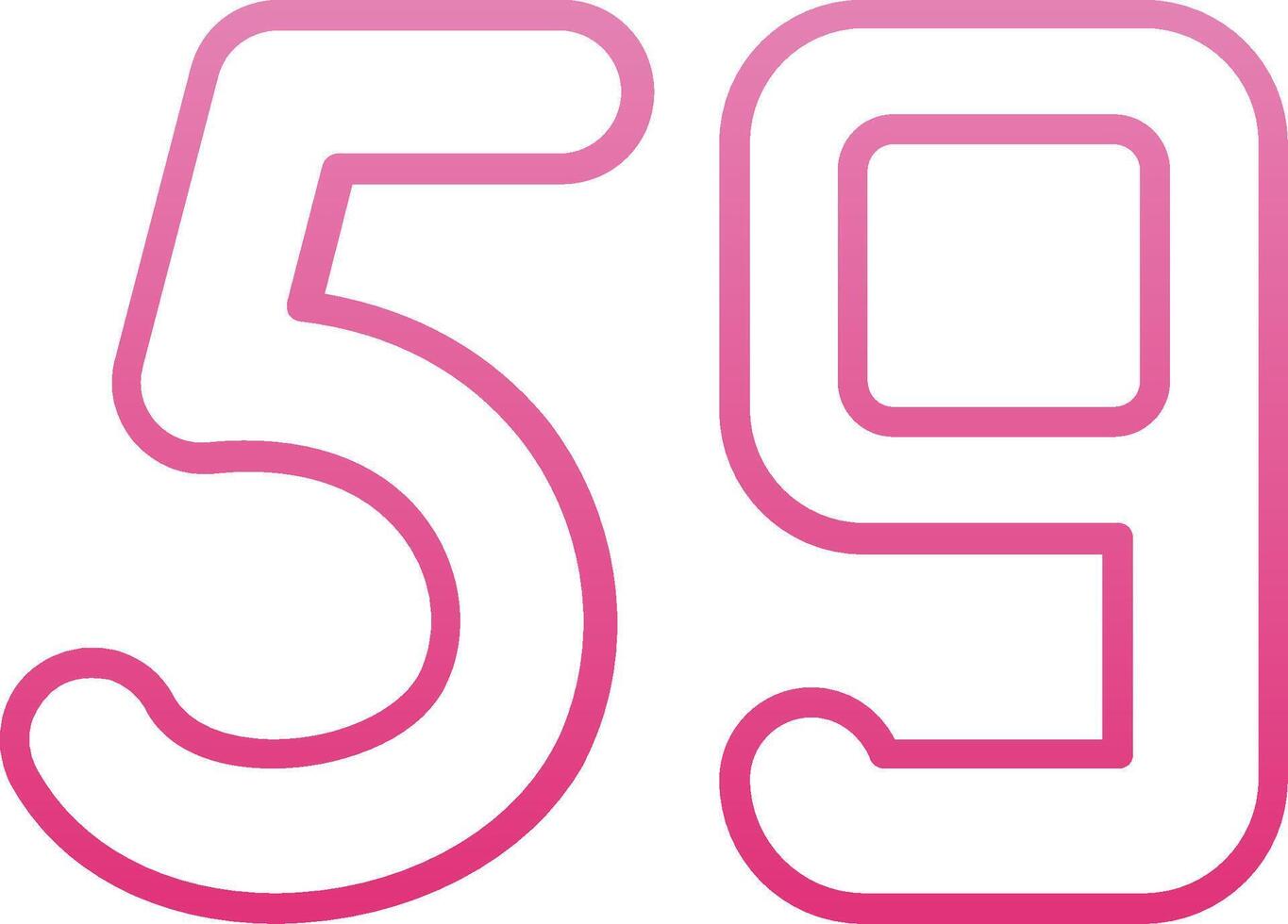 Fifty nine Line Gradient Icon vector