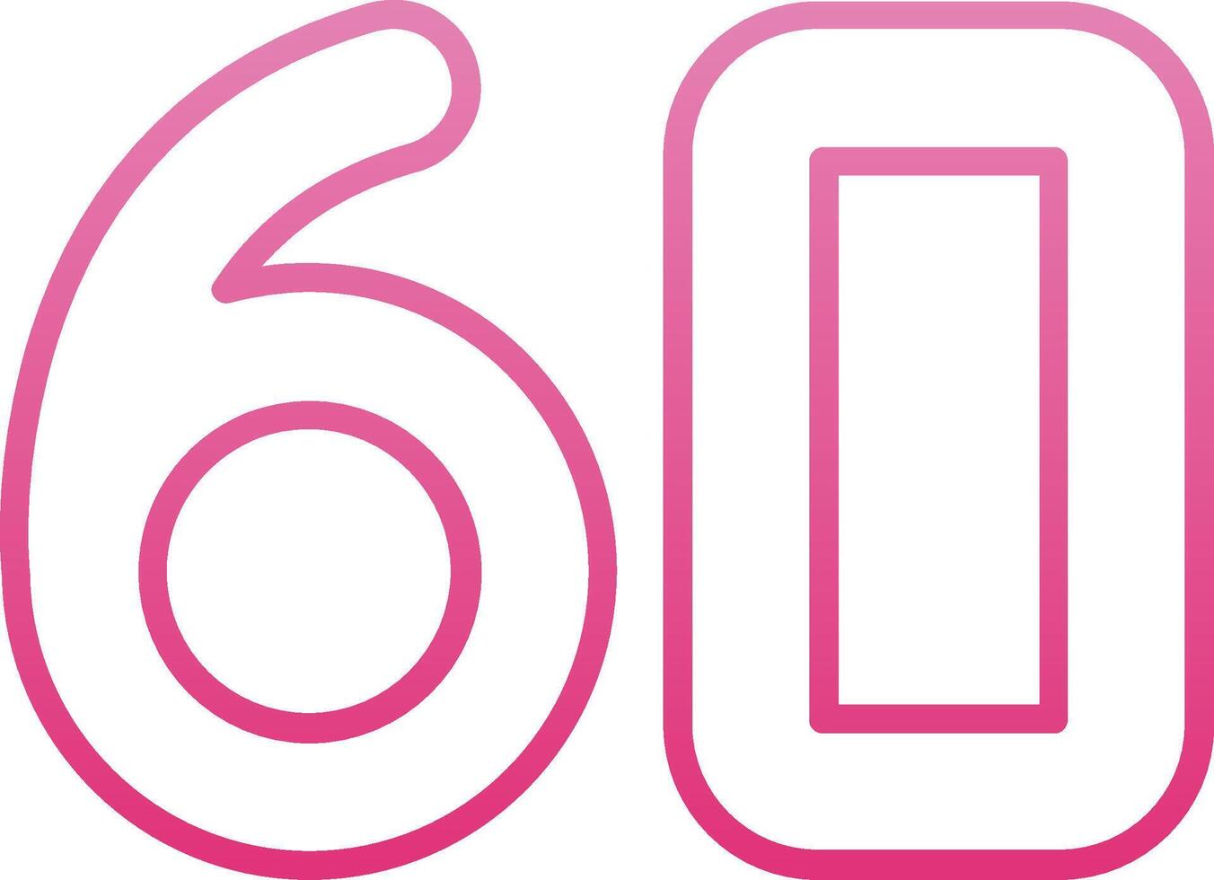 Sixty Line Gradient Icon vector