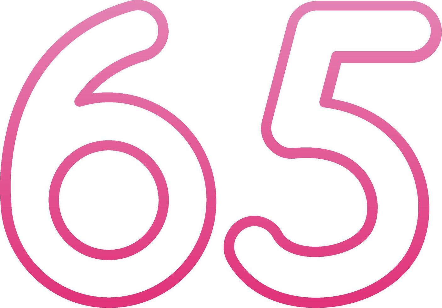 Sixty five Line Gradient Icon vector