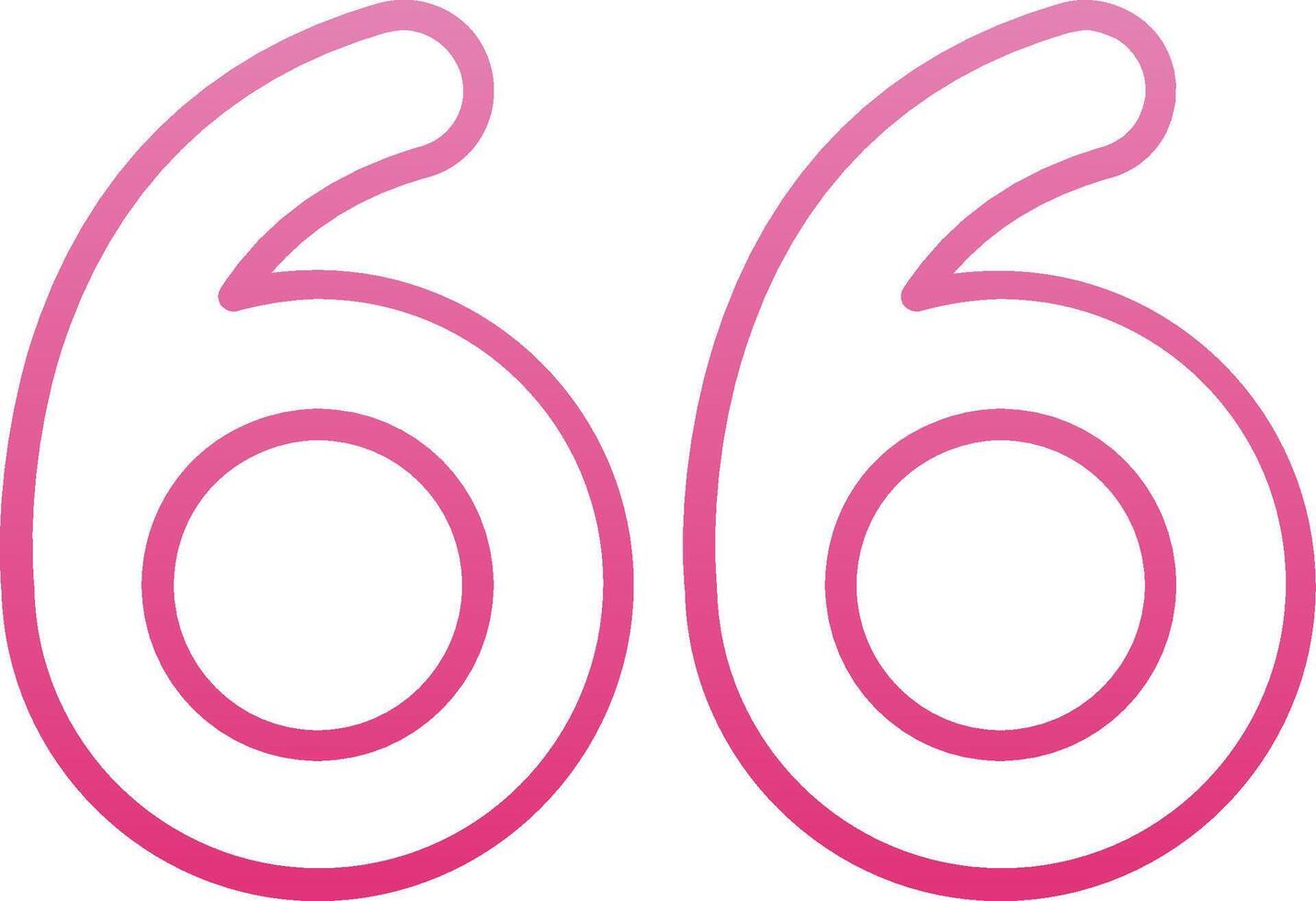 Sixty six Line Gradient Icon vector