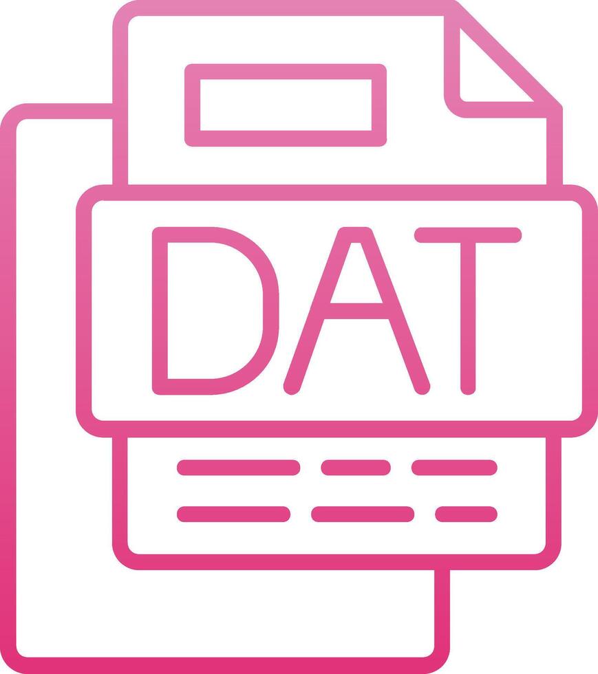 Dat File Line Gradient Icon vector