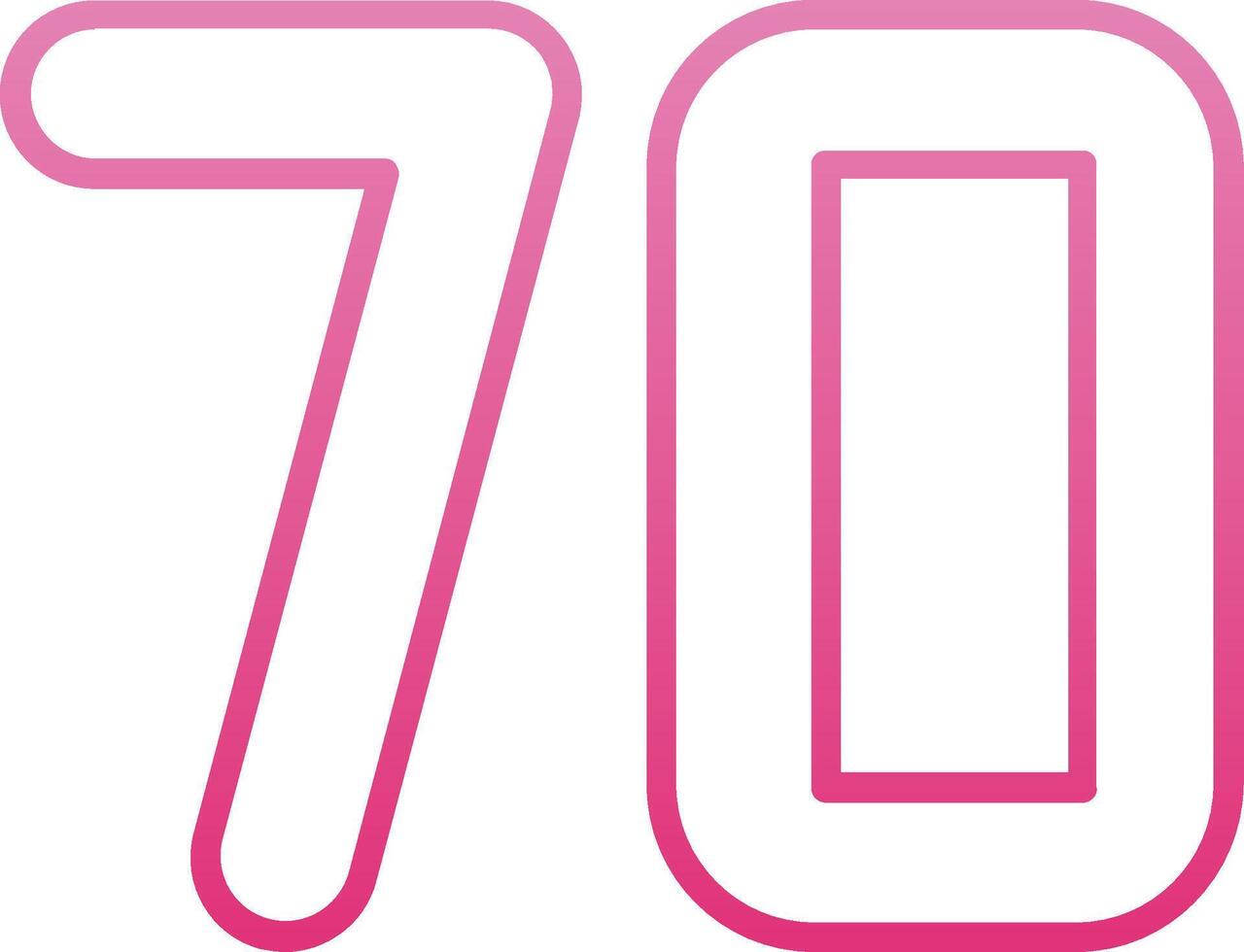 Seventy Line Gradient Icon vector